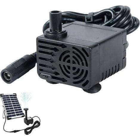 Fontaine Solaire - Pompe À Eau DC 12 V - Débit 300 L/H - Étanche Silencieuse Avec Panneau Solaire Intégré - Pour Jardin Extérieur - 1 Pièce (1/4)
