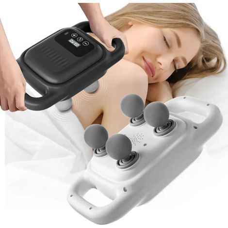 TrAdE Shop Traesio - Massaggiatore Elettrico Portatile Ricaricabile Pistola Per Massaggio Corpo A 4 Testine - (1/5)