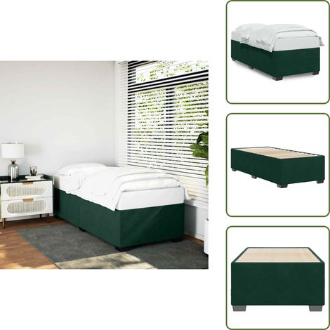 The Living Store Bettgestell ohne Matratze Dunkelgrün 80x200 cm Samt - Samtbett - Doppelbett - Boxspringbetten - Bettrahmen - Schlafsofa