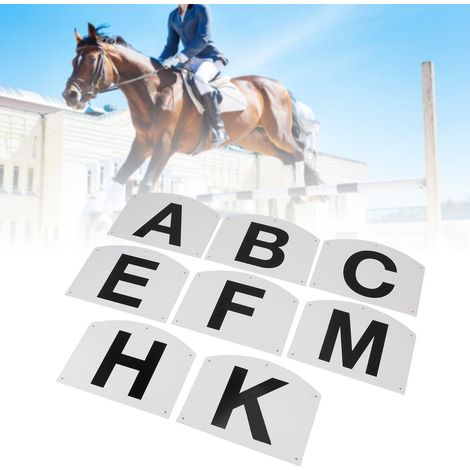 [Letters Dressage murales] Lot de 8 lettres plastique rigide A-B-C-E-H-K-F-M 27x20cm pour cavaliers compétitions (1/4)