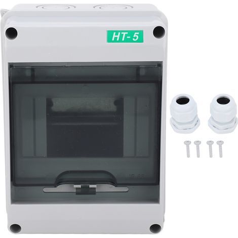 Circuit Breaker Box PC IP65 Waterproof 5 Way Transparent Cover Distribution Protection Box for Indoor Outdoor Use (1/5)