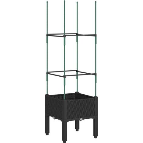 Jardinière avec treillis - FAFEICY - 367948 - 40 x 40 x 142,5 cm - PP - Treillis intégré (1/5)