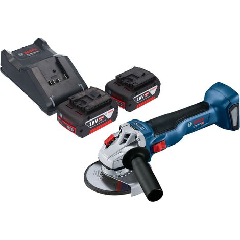 Bosch GWS 18V-10 Professional Akku Winkelschleifer 18 V 125 mm Brushless + 2x Akku 5,0 Ah + Ladegerät