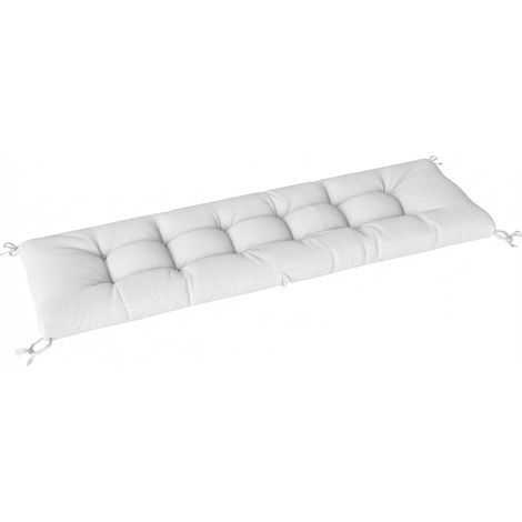 Outsunny cojín para banco exterior con correas de sujeción, protección uv50+, rebote lento, interior y exterior, 198x65x13 cm, crema