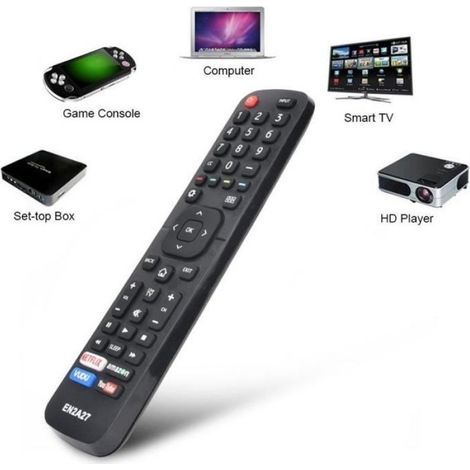 Télécommande Smart TV - Pour Hisense EN2A27 EN-2A27 ER-22641HS 55H6B 50H7GB - ABS - 20 x 4,7 x 1,5 cm - 79 g - 2 piles AAA non incluses (1/4)