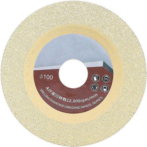 Disque de coupe diamanté à braser plaqué titane 100 mm, 60 mesh