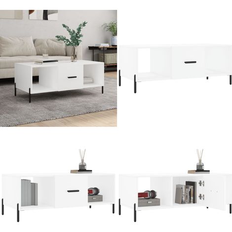 Couchtisch Weiß 102x50x40 cm Holzwerkstoff - Couchtisch - Wohnzimmerstil - Weißer Couchtisch - Holzkohletisch - Sideboard - Home & Living (1/5)