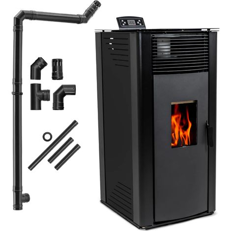 Poêle à pellets autoportant 12 kW Thunder® GAREN-BLACK