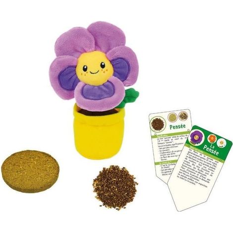Silence ca pousse Lot de 3 fleurs (pensée, capucine, marguerite) en peluche (1/5)