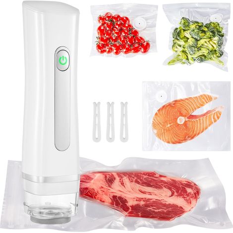 Machine Sous Vide Alimentaire Portable, Sous Videuse Alimentaire Automatique avec 20 Sacs Sous Vide Réutilisables, Appareils de Mise Sous Vide pour Sous Vide et Stockage Aliments (1/5)