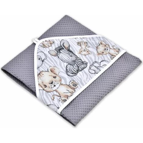Serviette de bain à capuche grise safari