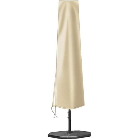 Funda impermeable para sombrilla de jardín, fabricada en tela Oxford, protección contra el polvo y el sol, 190 x 50 cm, color beige. (1/5)