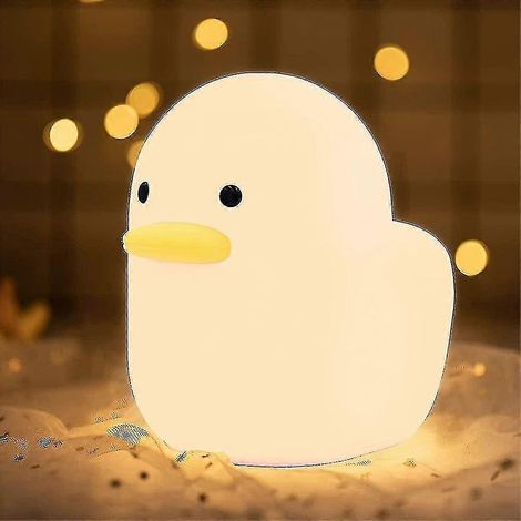 Veilleuse LED Mini Canard en Silicone Lampe de chevet avec interrupteur tactile (1/4)