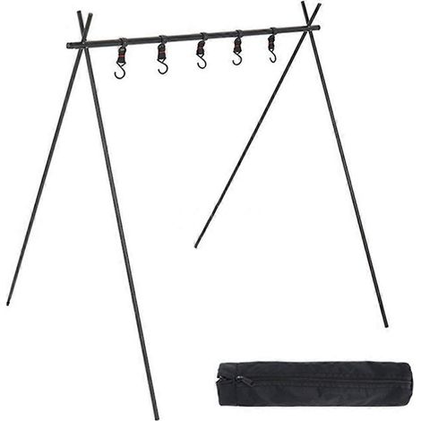Trépied de camping pliable, cintre pour accessoires de voyage 61x100x105cm-- (1/5)
