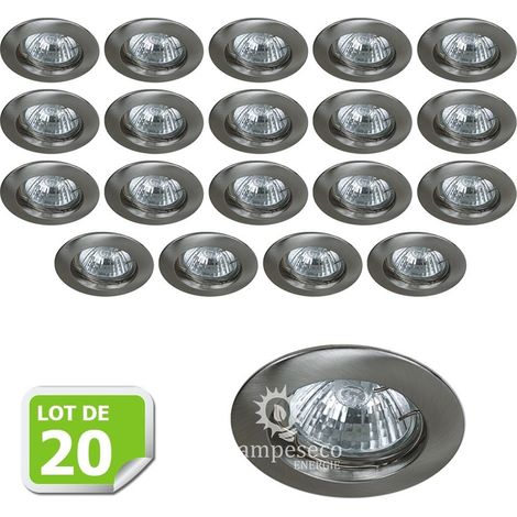 Lot de 20 Fixation de spot encastrable Classic Alu Brossé Diamètre 77mm ref. 949 (1/3)