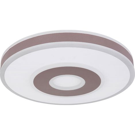 Plafoniera bianca lampada da soggiorno plafoniera dimmerabile, luce notturna LED telecomando CCT, metallo, LED 55W 1900lm 3000-6000K, PxH 44x9 cm