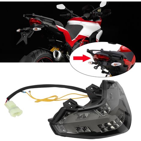 LED-Motorradrücklicht mit getönten Linsen, kompatibel mit Ducati Multistrada 1200/1200S (2010–2014), Voll-LED-Optik, Austauschset (1/5)
