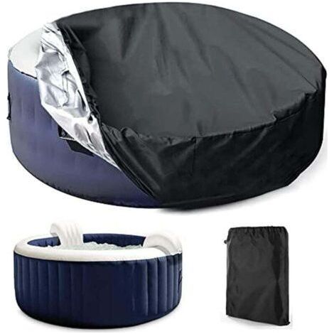 Bâche de protection pour spa rond 210 cm – Tissu Oxford 210D résistant aux UV et à l'eau – Cordon ajustable pour maintien sécurisé (1/5)