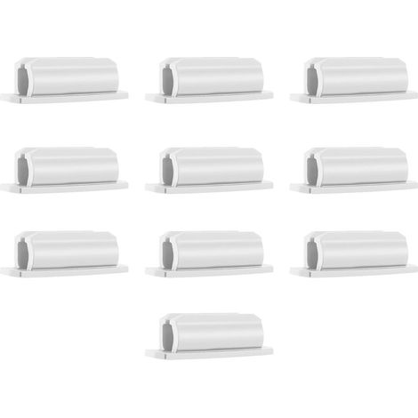 Lot de 10 porte-stylos adhésifs portables, petits porte-stylos à boucle pour bureau, blancs (1/5)