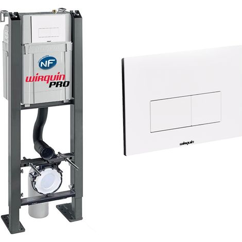Wirquin Pro – Bâti support WC autoportant CHRONO – Montage rapide sans outil – Ajustement automatique plaque de commande – Dimensions H 36 cm x P 53 cm