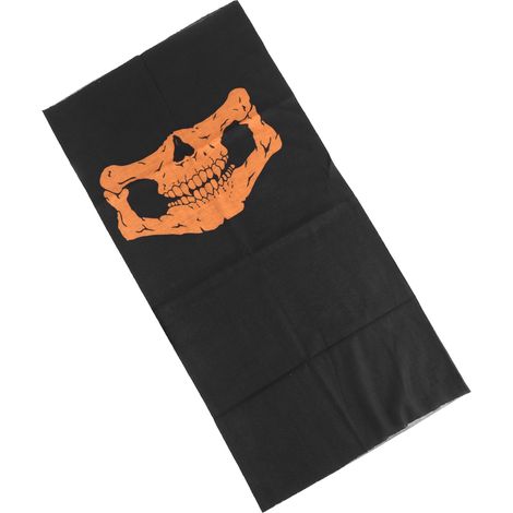 Lot de 2 foulards/bandeaux sans couture à motif tête de mort, pour le vélo et la moto (orange) (1/5)