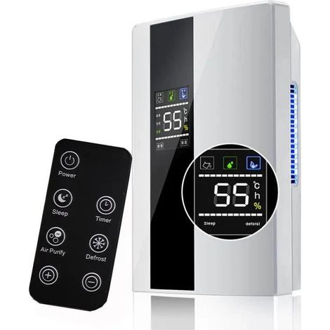 Fuleadture Déshumidificateur et purificateur d'air intelligent 2 en 1 avec HEPA H13, ultra silencieux 25 dB pour grande chambre/sauton, télécommande/minuterie/mode automatique (1/5)