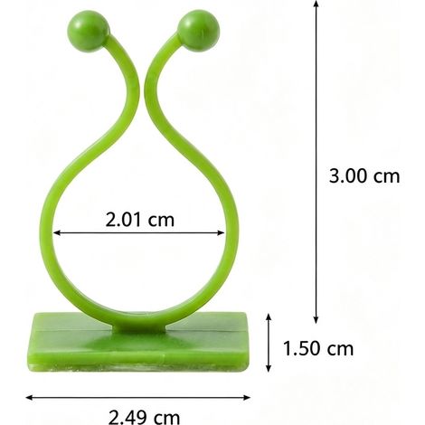 100 Pièces Attache Plantes Grimpantes 2,5 x 1,5 cm Vert Fixation Murale (1/4)