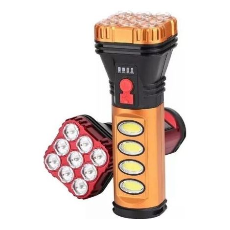 LAMPADA TORCIA PORTATILE LED RICARICABILE CON PANNELLO SOLARE 10W HB-707-2