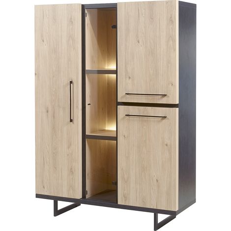Vaisselier/argentier industriel chêne/anthracite Alrik (1/5)