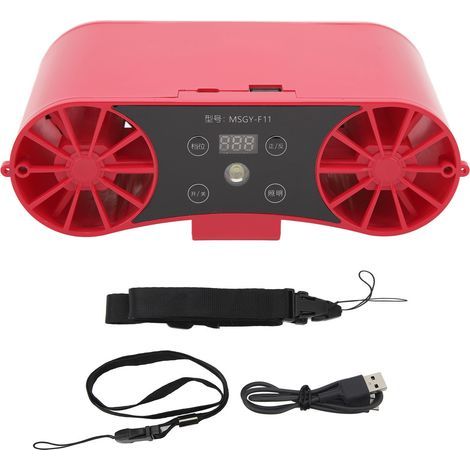 Mini hanging fan, portable neck fan, portable outdoor air conditioner with cord, red/pink, 20,000 mAh - AquaForge (1/5)