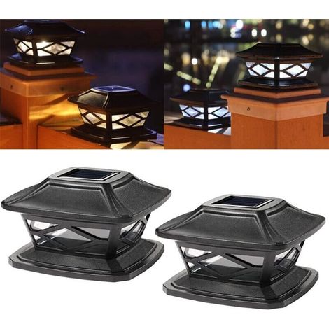 Ensemble de lampadaires solaires d'extérieur. lampadaires LED étanches. lampadaires solaires décoratifs pour clôtures. compatibles (blanc froid et blanc chaud) (1/5)