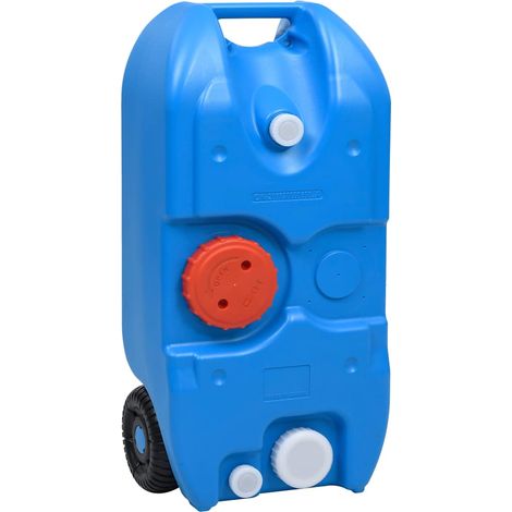 Depósito de agua con ruedas para camping azul 40 L vidaXL