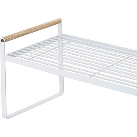 Étagère de rangement à plusieurs niveaux, facile à installer, multifonctionnelle, pour placard, comptoir, grand format, blanche. (1/5)