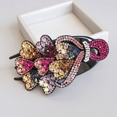 Élégante pince à cheveux strass pour femmes, clips cristal fantaisie, accessoires cheveux longs et épais, lot de pinces scintillantes. (1/5)