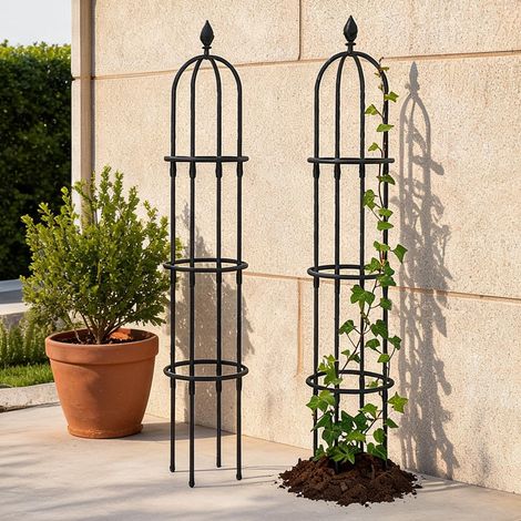 Trellis métallique noir revêtu PE pour plantes grimpantes set (1/5)