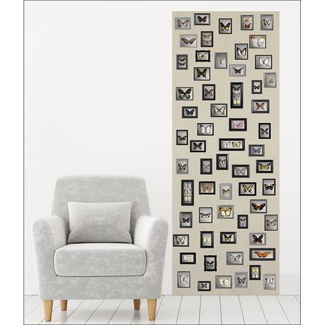 Papier peint intissé 3D trompe l'oeil, collection de papillons multicolores, 94 cm X 250 cm, décor unique et magnifique, garanti. (1/2)