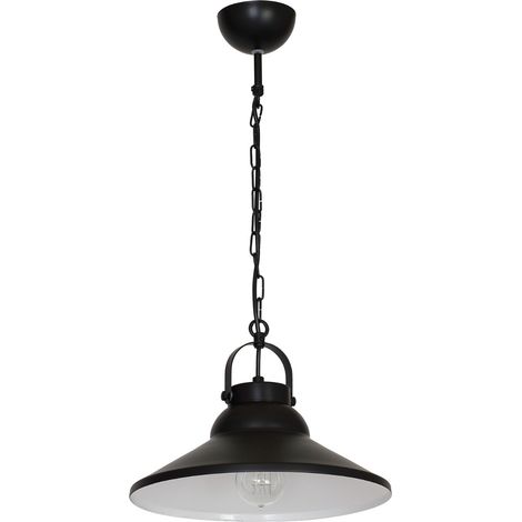 Suspension industrielle noire à chaîne Luminex Iron E27