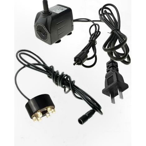 Tauchpumpe 12V mit LED-Beleuchtung für Springbrunnen und Teiche (1/5)