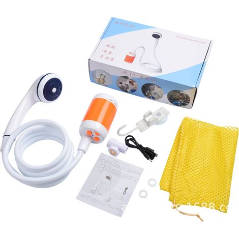 Douche Portable Douche de Camping avec Tête de Douche Vanne D'arrêt et Batterie 4800mAH intégrée (1/5)