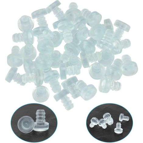 40 PCS Silicone Wall Mounted Door Stopper Glass Table Bumpers with Rod Clear Rubber Door Buffer for Anti-Collision and Noise Reduction of Furniture Drawer Cabinet Door