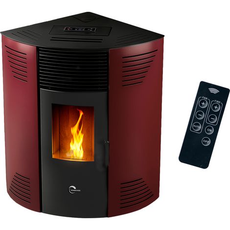 Eck-Pelletofen Iseos 12,2 kW Bordeaux Sannover