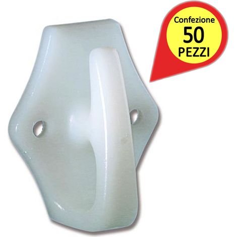 Gancio in nylon grande bianco confezione pezzi 50