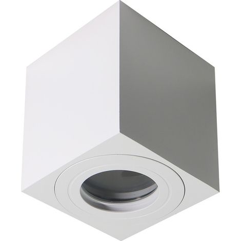 Spot plafonnier étanche salle de bain LARKS blanc IP44 GU10 – EDO Solutions (1/5)