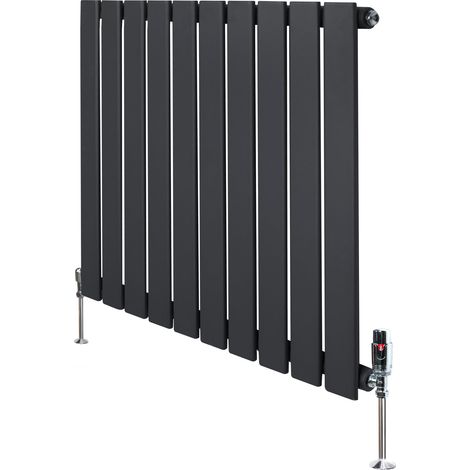 Radiador Moderno Gris Antracita 60×70 cm de Columna Simple con Válvulas Termostáticas  Acero Premium 1.5 mm, 635 W, Cepillo y Kit de Fijación Incluidos – Calefacción Eficiente y Elegante (1/5)