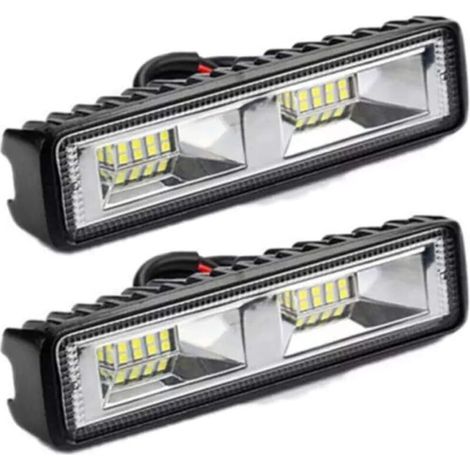 x 12V 24V LED-Arbeitsscheinwerfer, 16 LEDs, 48W, Offroad-Arbeitsscheinwerfer, IP67 wasserdicht, für Traktor, Motorrad, Auto, LKW, ATV, SUV (48W) (1/5)