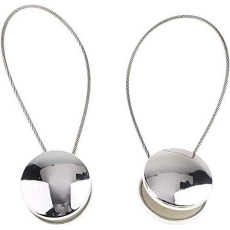 Set of 2 pairs of decorative magnetic curtain tiebacks for bedroom, living room and office