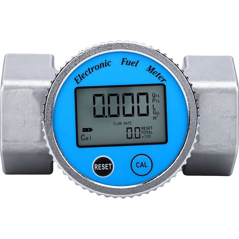 Wasserdichter digitaler Inline-Durchflussmesser mit 1,5-Zoll-NPT-Anschluss, LCD-Bildschirm, Messbereich 35-280 l/min, für Kraftstoffe und Chemikalien. (1/5)