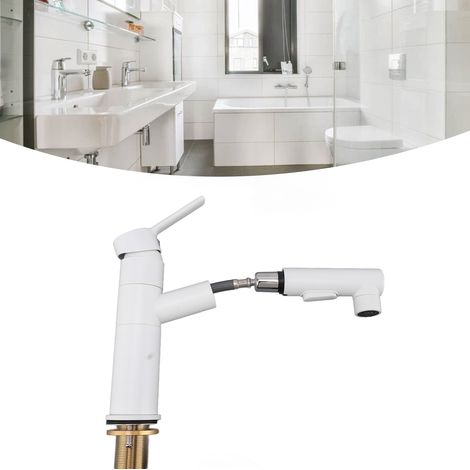 Robinet de cuisine extractible pivotant à 360°, robinet d'évier en laiton pour eau chaude et froide. (1/5)