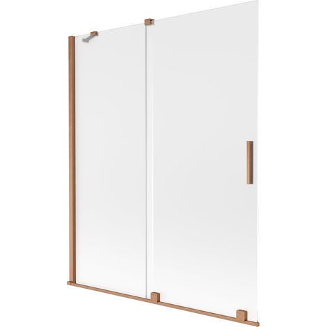 Mexen Velar mampara de ducha de 2 paneles deslizante 140 x 150 cm, escarcha, cobre cepillado - 896-140-000-31-65 (1/2)