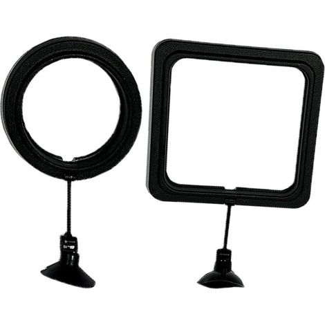 Anneau d'alimentation pour Poissons Aquarium,2 Distributeur de Nourriture Flottant avec Ventouses,Cercle Anti Gaspillage pour Flocons,Granulés,Maintient l'eau Propre,Adapté à Poisson Rouge,Guppy